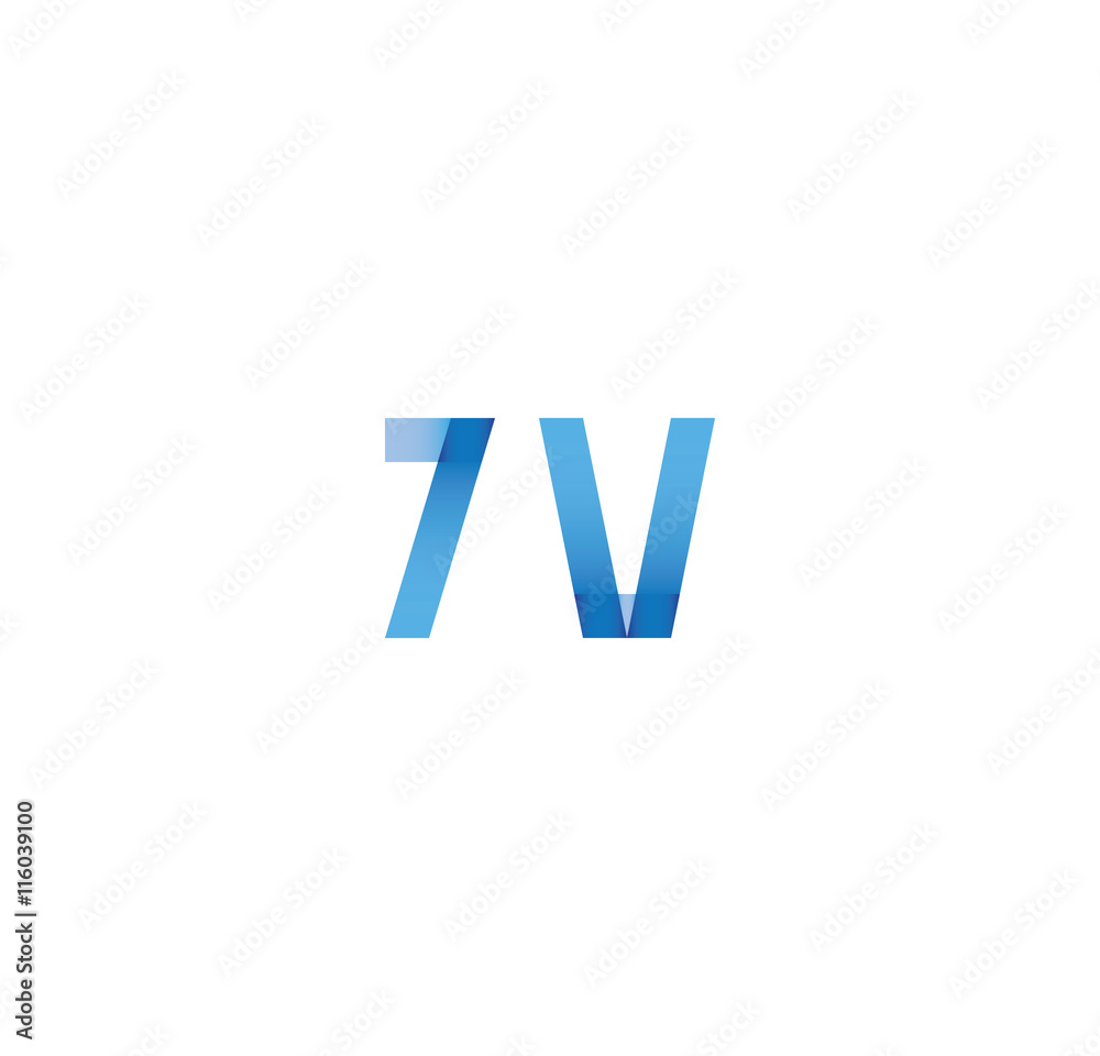 7v initial simple modern blue 7v initial simple modern blue