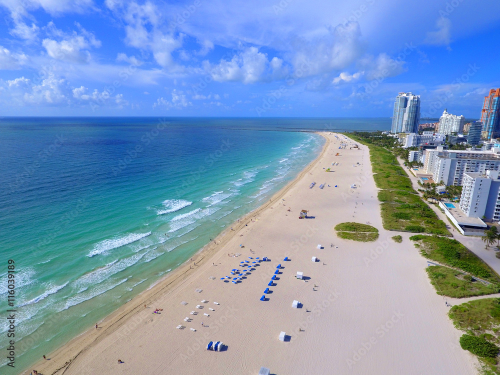 Aerial image of Miami Beach FL USA