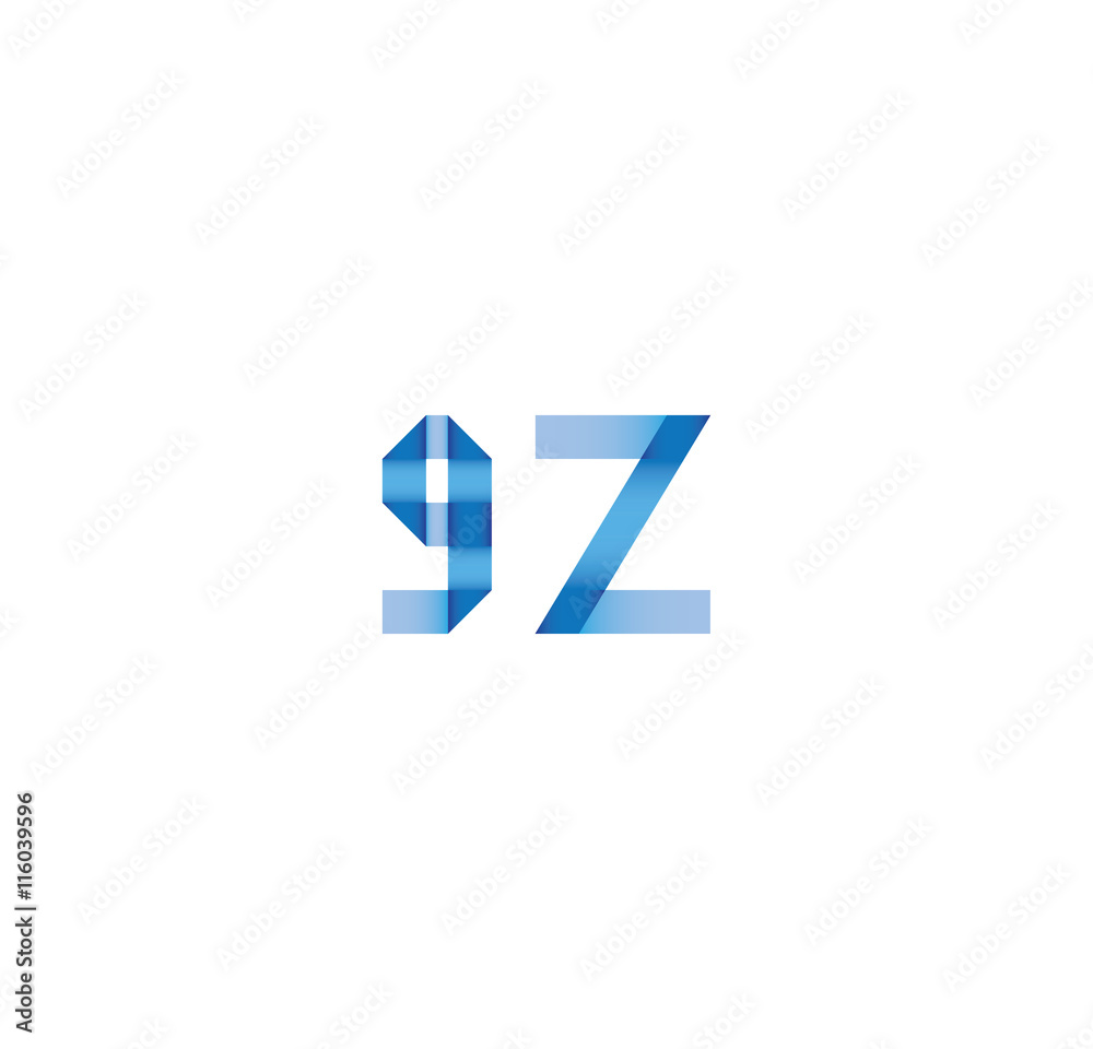 9z initial simple modern blue 