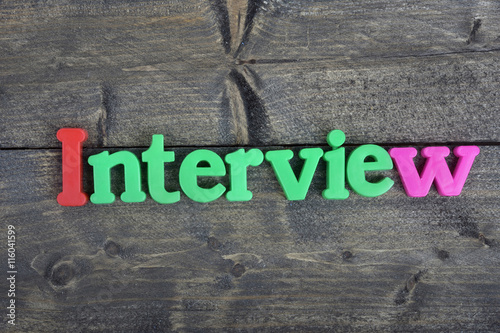 Interview on wooden table