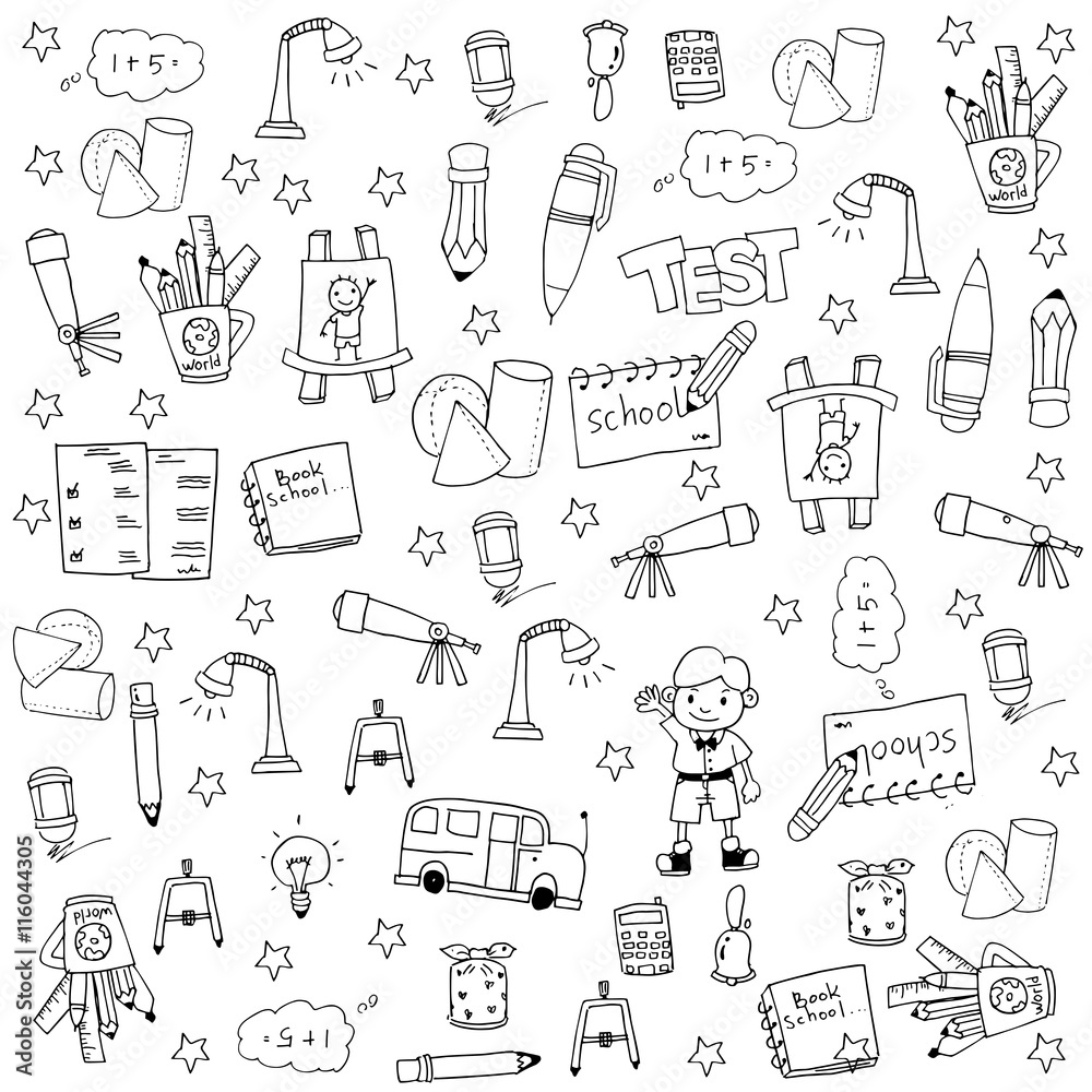 Doodle of education tools Doodle of education tools