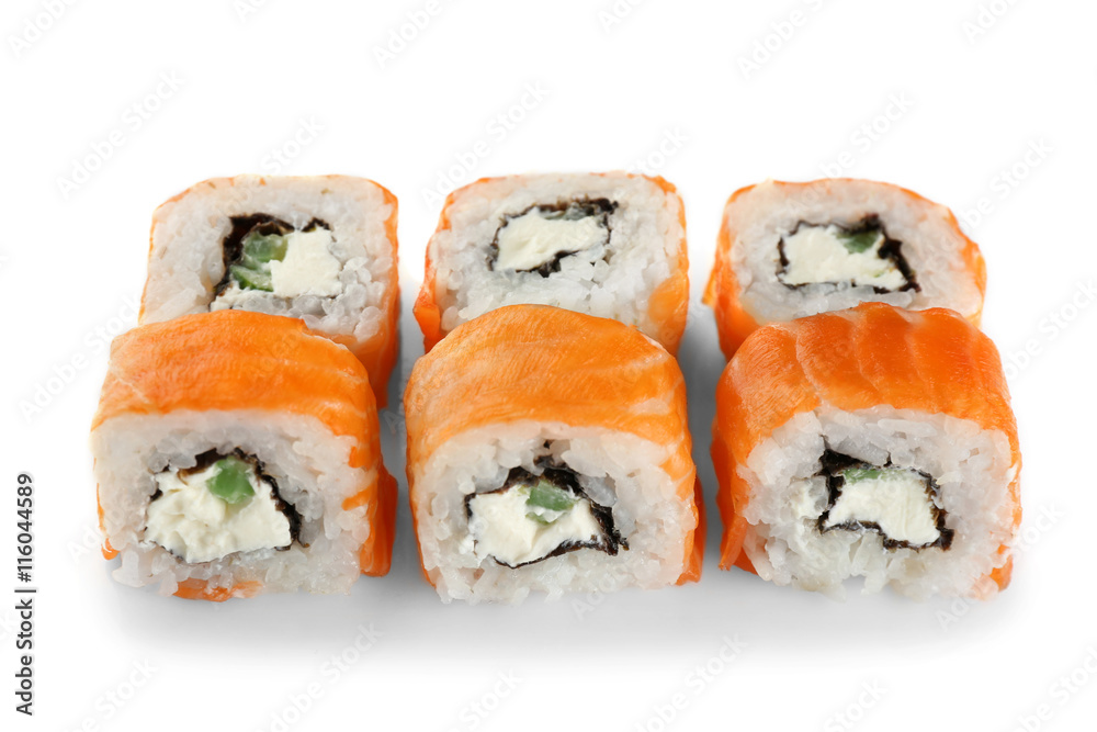 Sushi roll, isolated on white Sushi roll, isolated on white