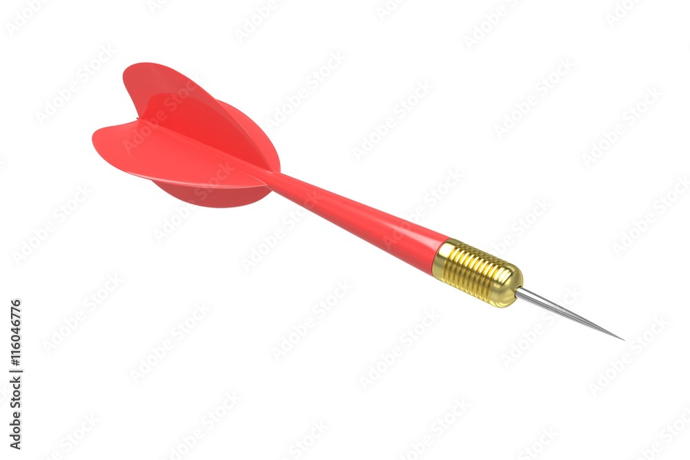 red dart isolated on white. 3d rendering. red dart isolated on white. 3d rendering.