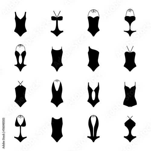Set of swimsuits, vector illustration