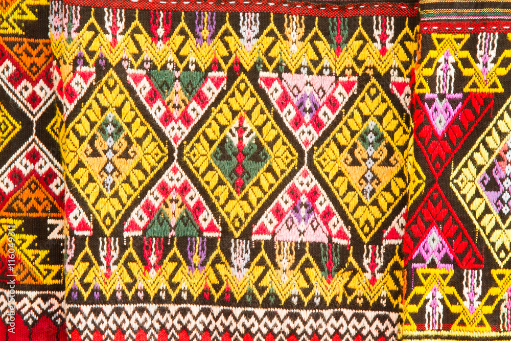 Close up Silk skirt pattern, The traditional crafts of northern Thailand