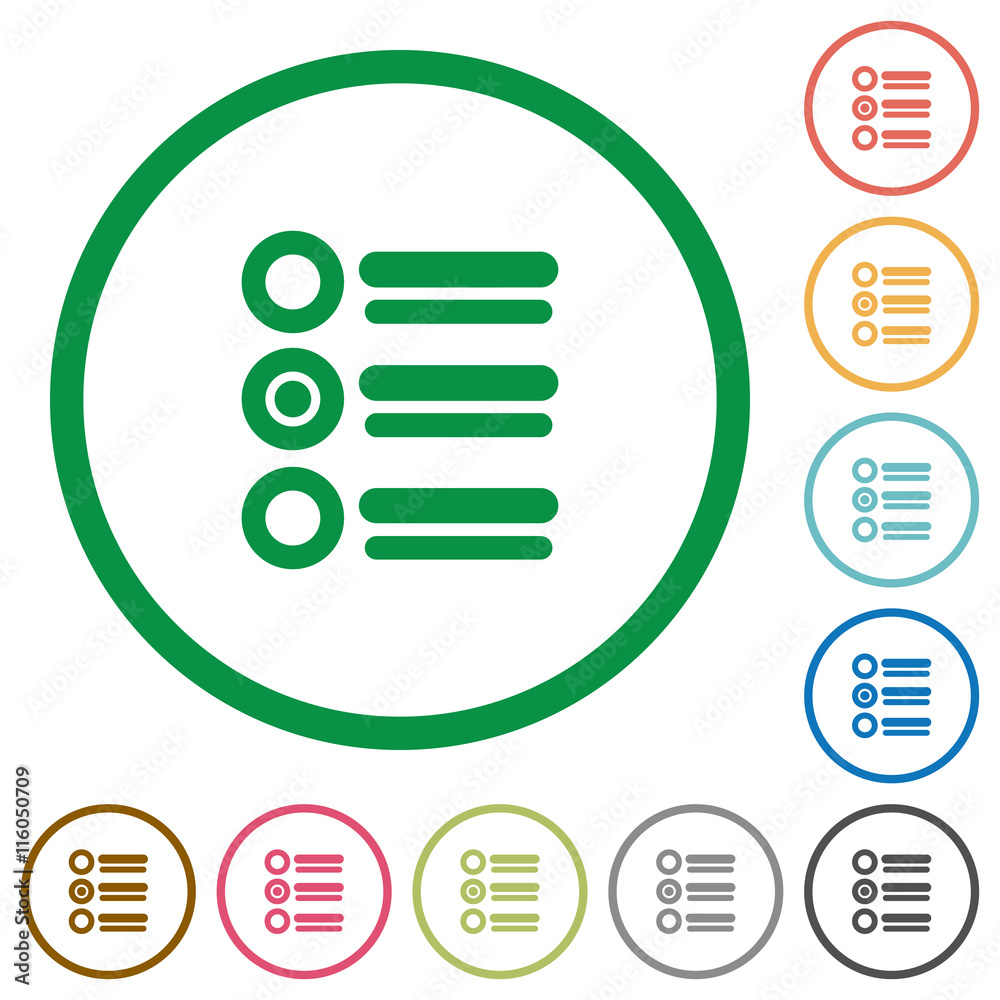 Radio group outlined flat icons Radio group outlined flat icons