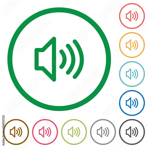 Volume outlined flat icons