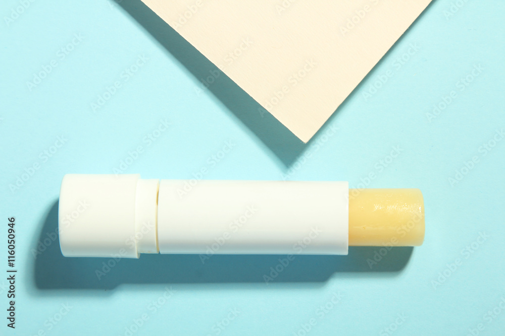 chapstick on colorful background