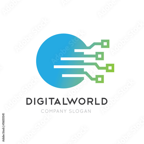 Digital world logo © TWINS DESIGN STUDIO