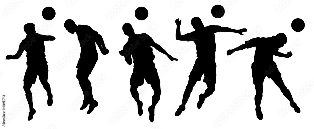 Naklejka premium soccer header silhouettes