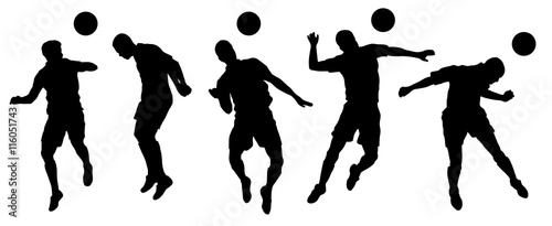soccer header silhouettes