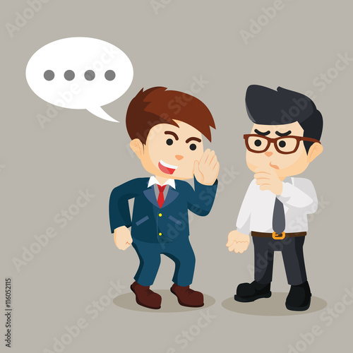 businessman persuade his friend to gossip