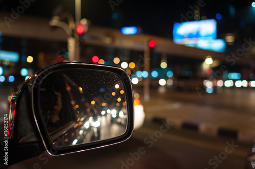 Bokeh lighting ,image of inside cars with bokeh lights from traf © fototrips