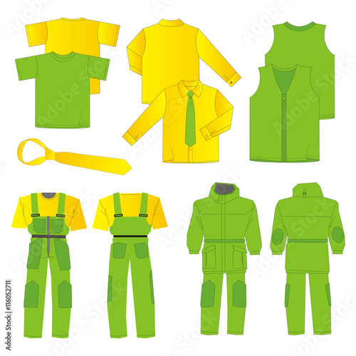 Collection of men work clothes