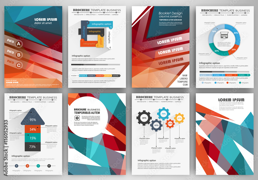 Set of brochure design templates and infographics