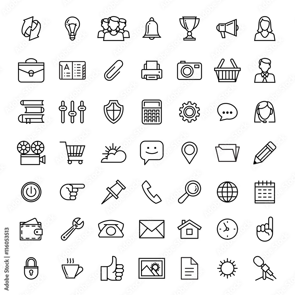 Fototapeta premium line icons set. Icons for business