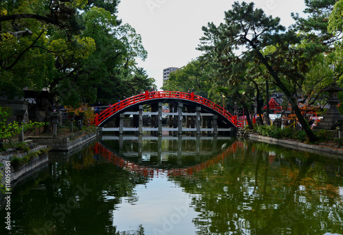 Taiko Bashi (Drum Bridge) at Sumiyoshi Taisha in Osaka, japan