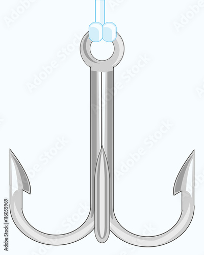 Hook with three teeths