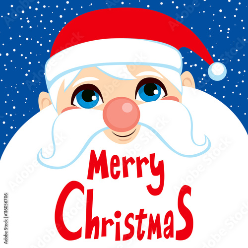 Cute Santa Claus face portr...