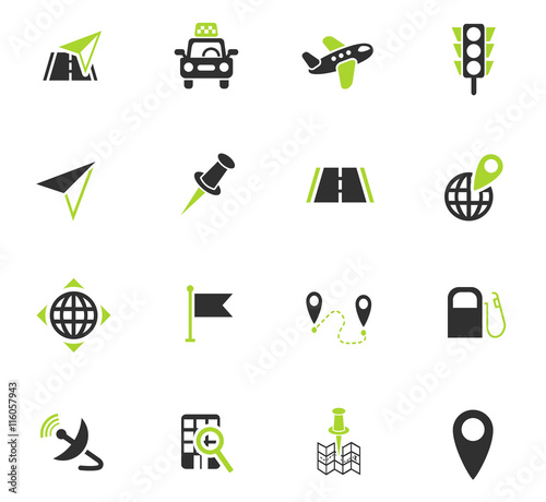 navigation ransport map icon set