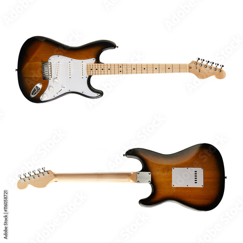 Electric guitar front view, rear .