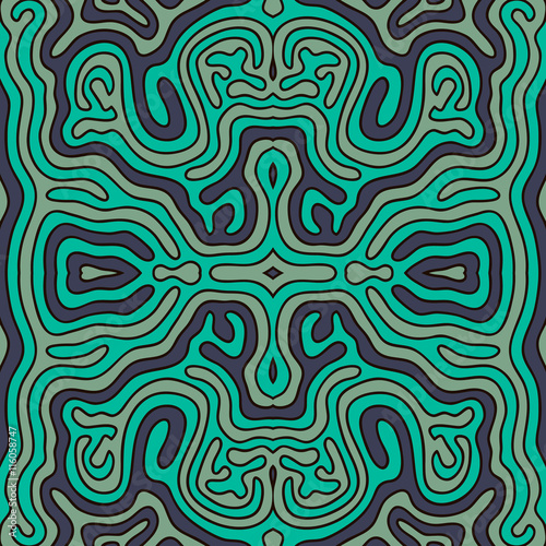 Abstract seamless pattern in green and blue shades.
