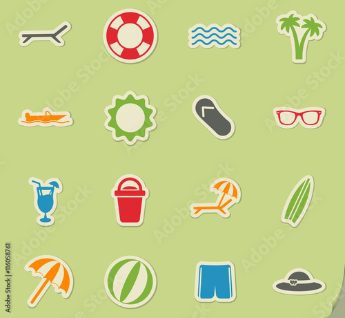 Beach simply icons