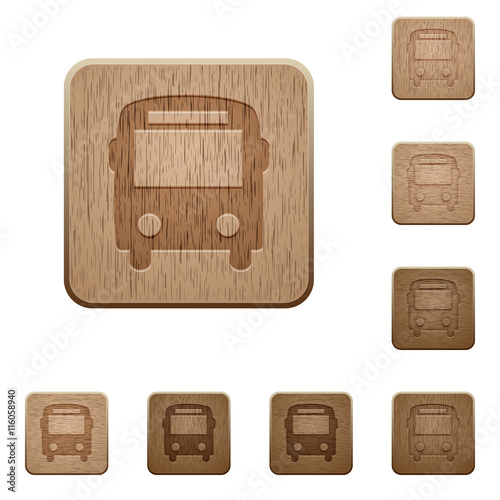 Bus wooden buttons