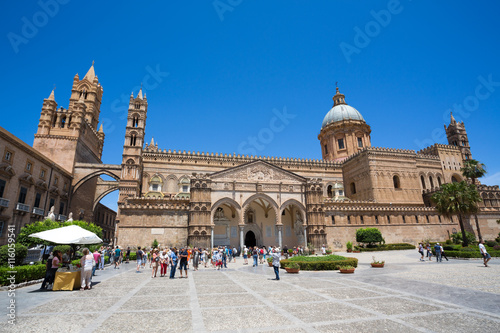 Cathedral of Palermo on the blue sky