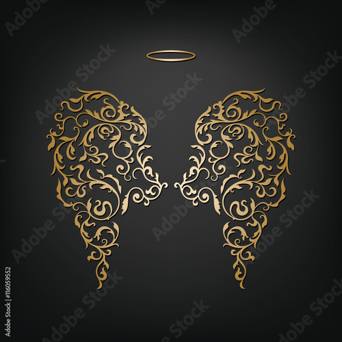 Original floral angel wings and Nimbus