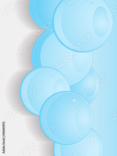 Blue glossy 3D spheres portrait background