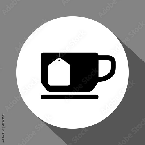Cup of tea with bag blank label 