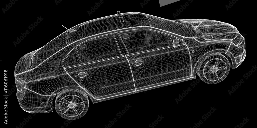 Naklejka premium Car taxi , 3D model