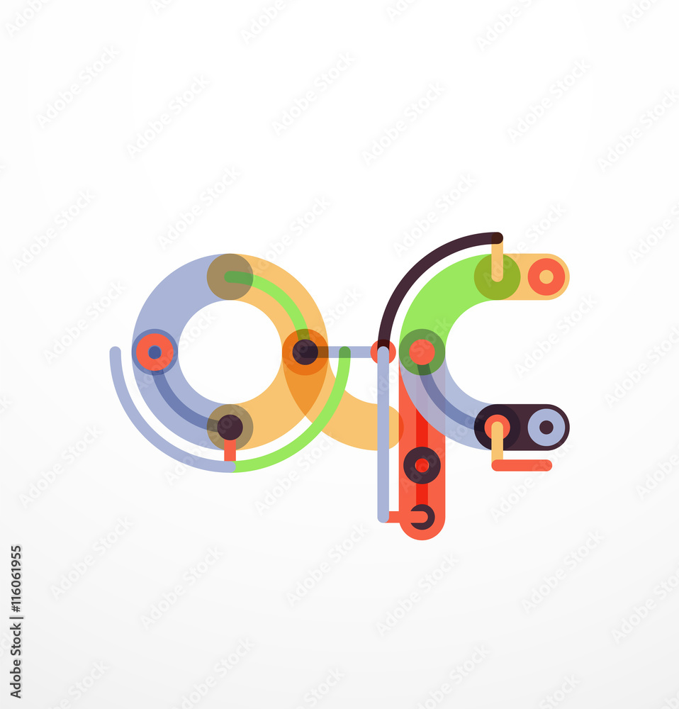 Fototapeta premium Linear initial letters, logo branding concept