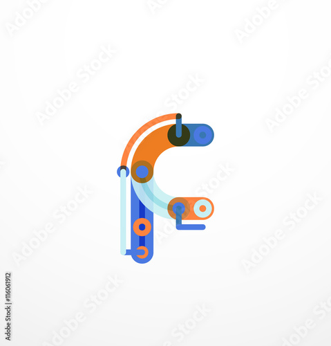 Linear initial letters, logo branding concept