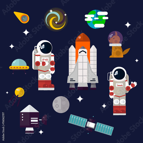 Geometric flat space object set.