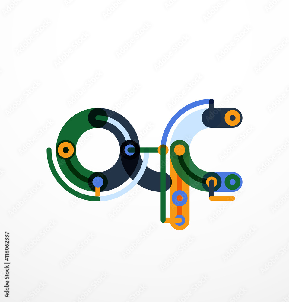 Cartoon linear letters icons Cartoon linear letters icons