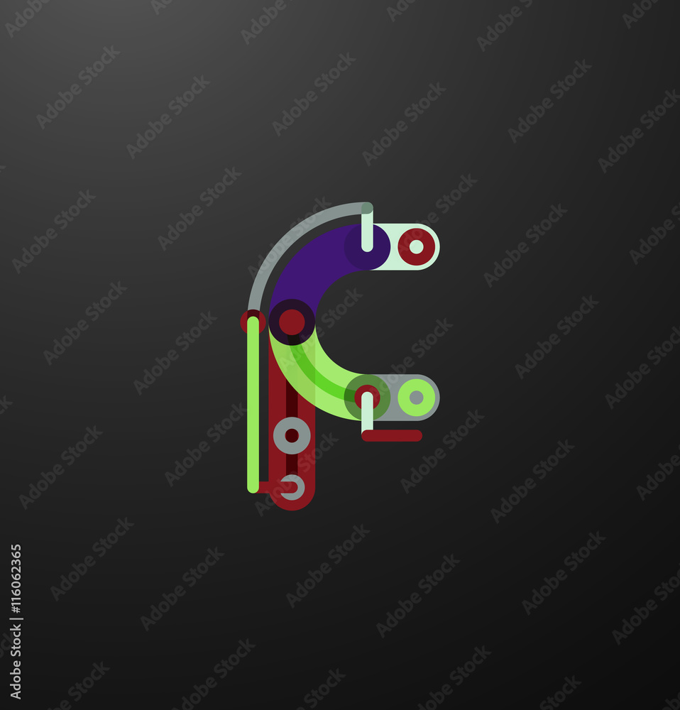 Cartoon linear letters icons Cartoon linear letters icons