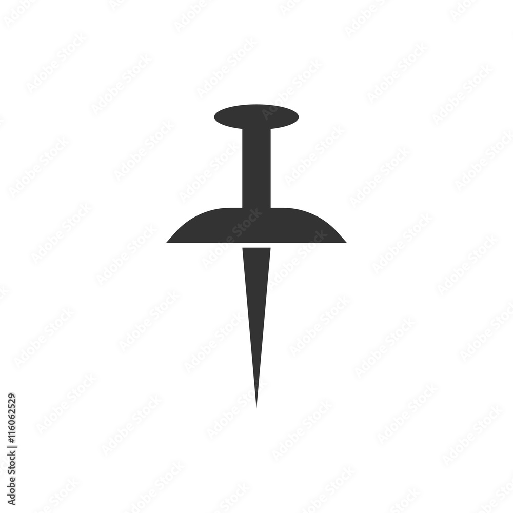 Vector push pin icon. Isolated on white. Vector push pin icon. Isolated on white.