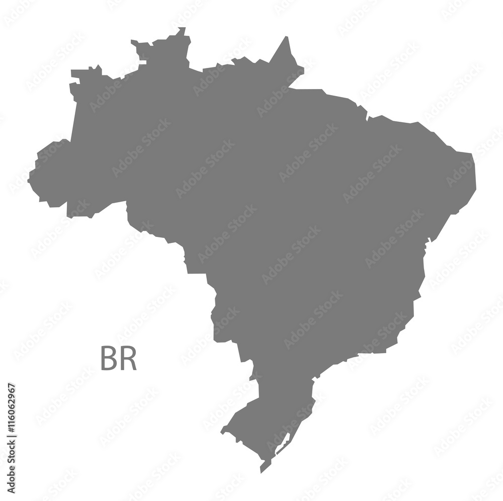 Brazil Map grey