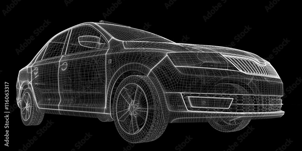 Naklejka premium Car taxi , 3D model