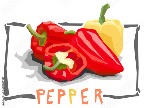 Vector simple illustration of bell peppers.