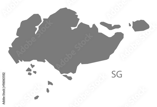 Singapore Map grey