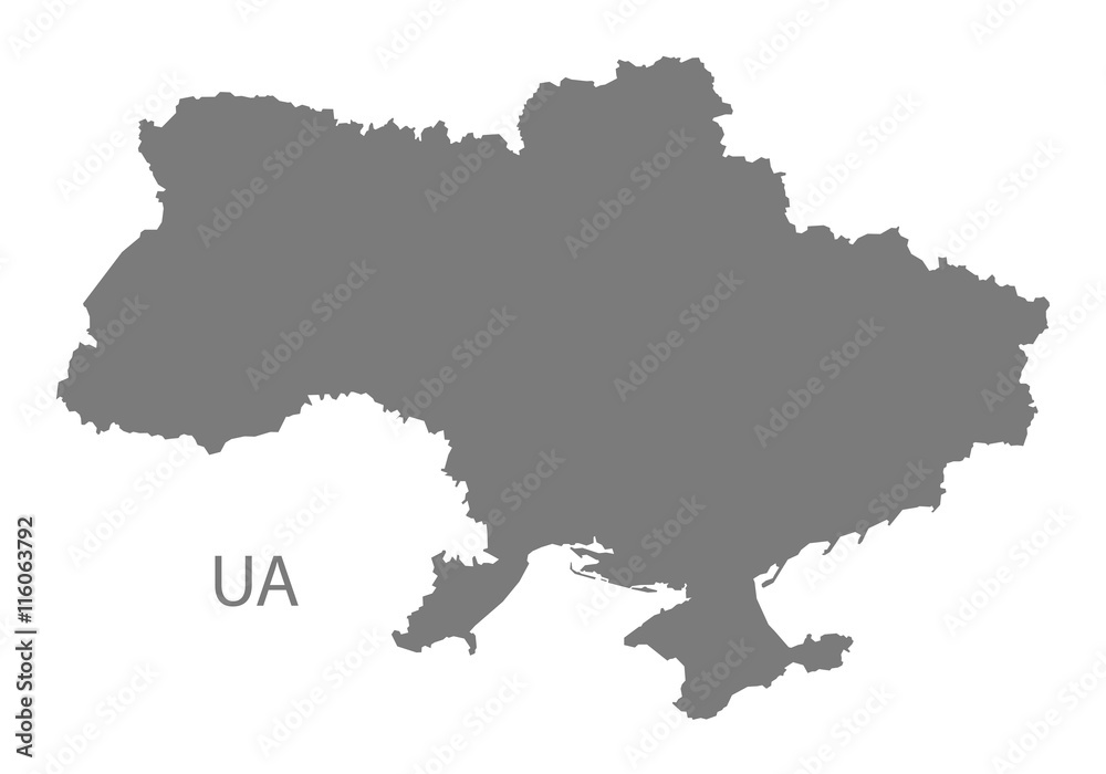 Ukraine Map grey