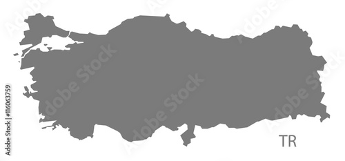 Turkey Map grey