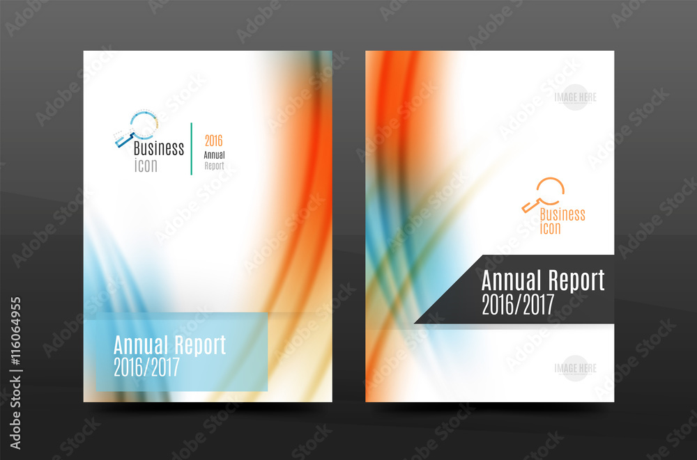 Wave pattern annual report business cover design