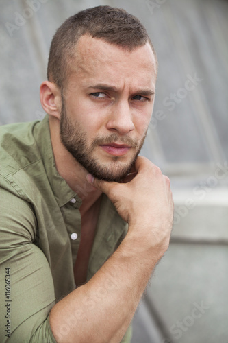 Portrait close up of young man