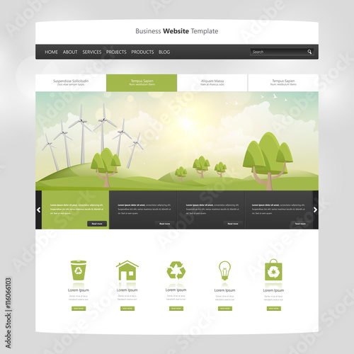 Eco website design template. All in one set for website design, website templates and ux/ui kit for website design.
