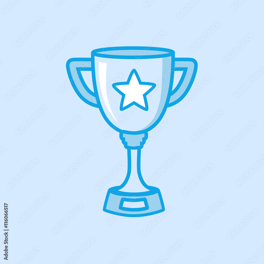 Trophy Vector Icon Simple Blue Trophy Vector Icon Simple Blue