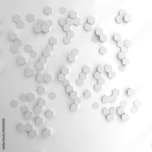 3d rendering of hexagonal abstract background